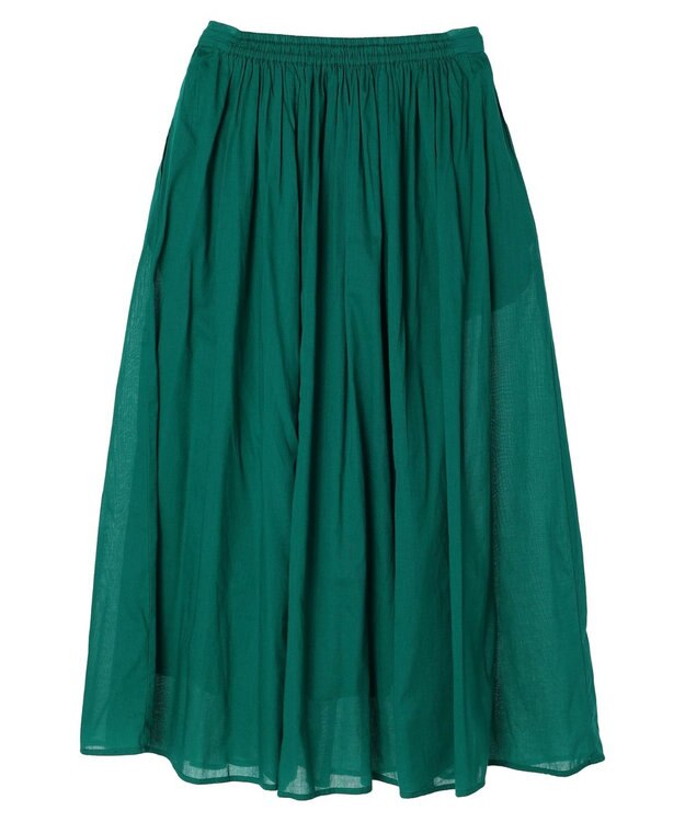 earth music&ecology コットンボイルボリュームスカート Green