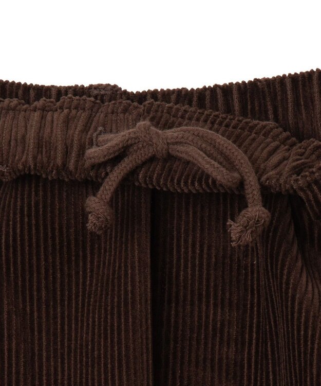 WEGO 【ウエストゴム/ユニセックス着用ITEM】コーデュロイイージーストレートパンツ ダークブラウン