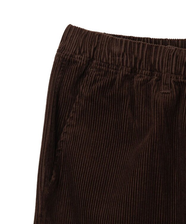 WEGO 【ウエストゴム/ユニセックス着用ITEM】コーデュロイイージーストレートパンツ ダークブラウン