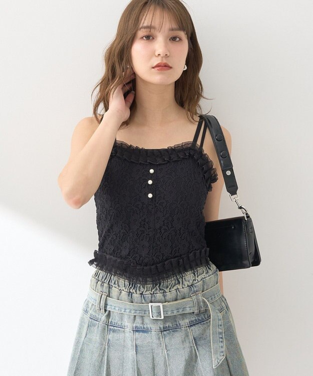 earth music&ecology コルセットライクキャミソール Black