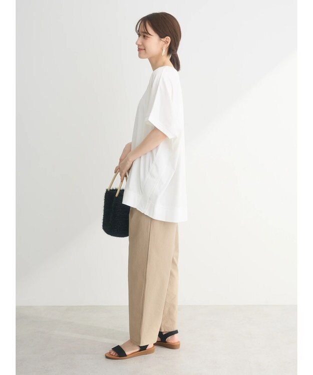 Green Parks フレンチスリーブ脇ドッキングカットプルオーバー Off White