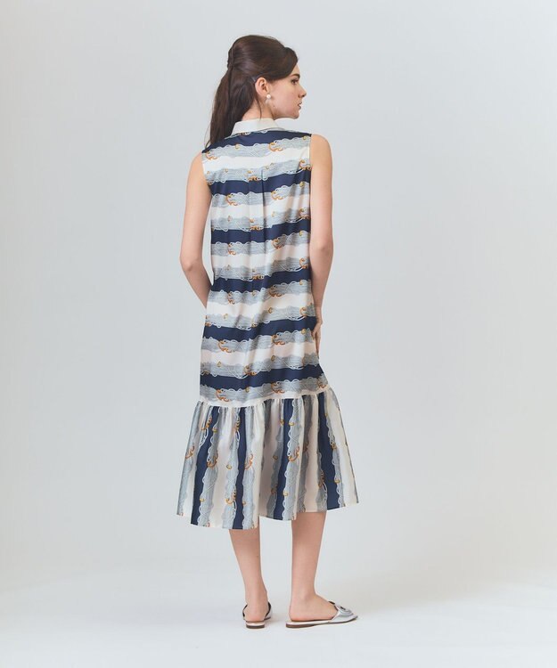 GRACE CONTINENTAL ロープボーダーワンピース ネイビー