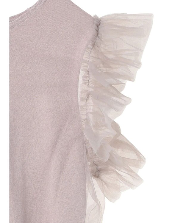 Green Parks ・swing by チュールレイヤーノースリーブニット Pink