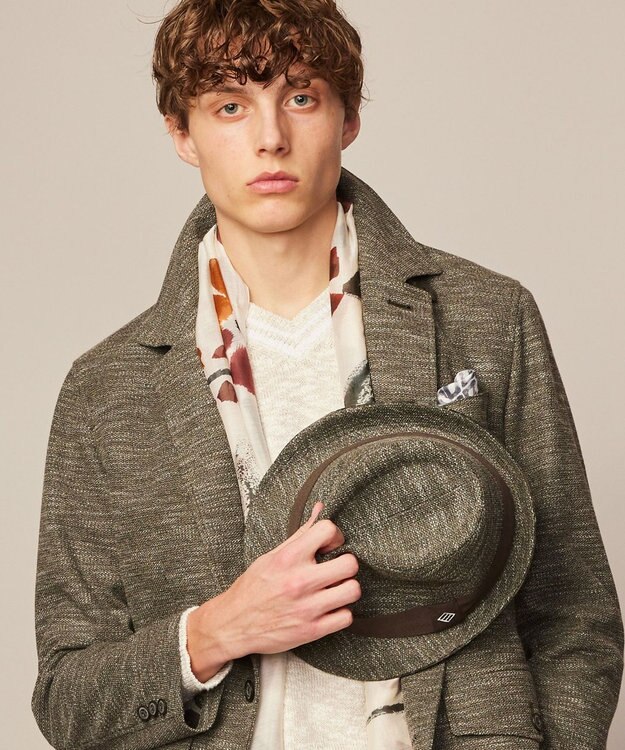 JOSEPH ABBOUD 【 LANIFICIO ROMA】バックプリントジャージー ハット カーキ系