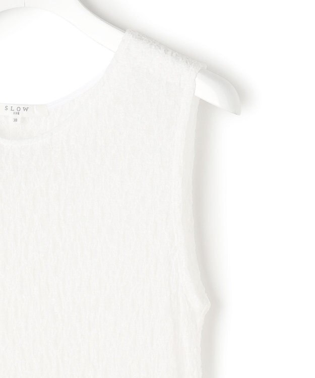 23区 L 【SLOW/一部店舗限定】リンクルレース レイヤード ワンピース ホワイト系