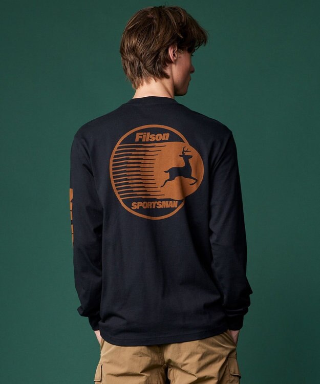 JOSEPH ABBOUD MOUNTAIN 【FILSON】LONG SLEEVE FRONTIER GRAPPHIC T-SHIRT ブラック系