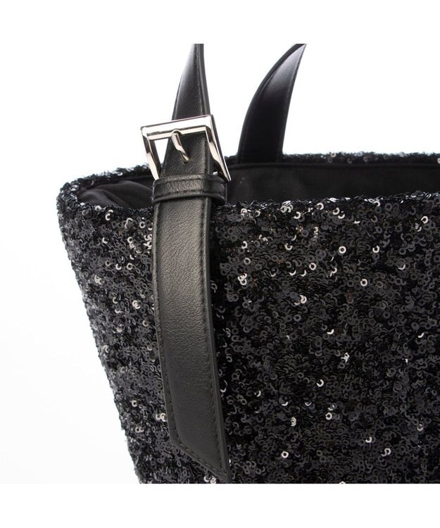 UNBILLION カシュカシュ cachecache / スパンコールかごトートバッグ ブラック