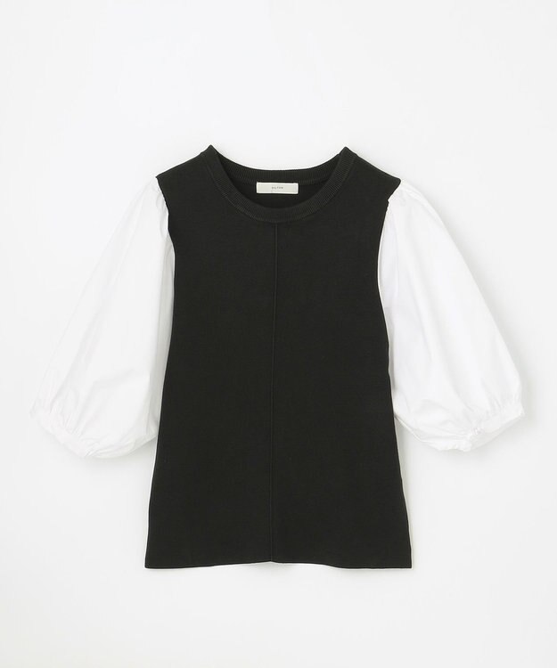 ANY ボリュームショルダーコンビニット ブラック×オフ