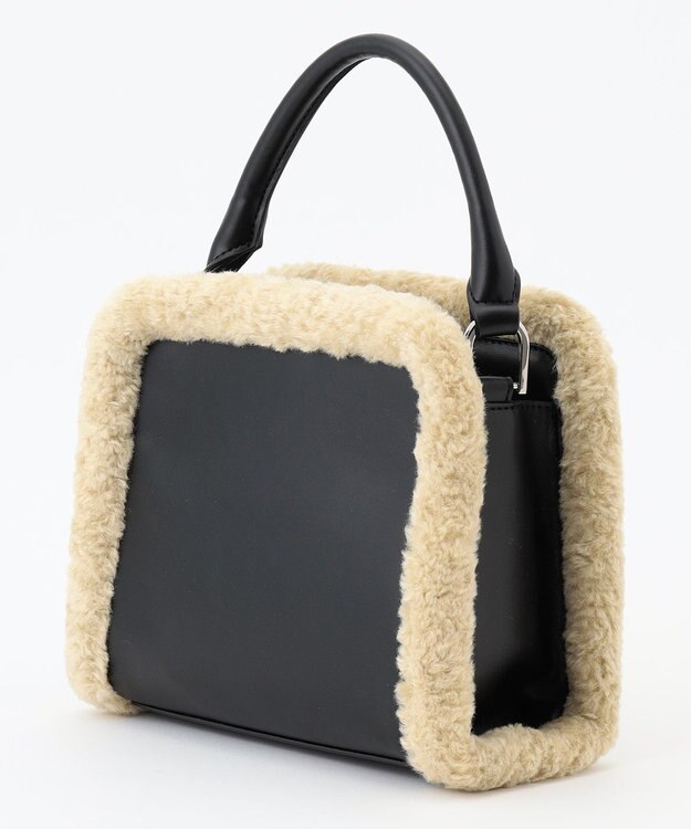 ICB 【CLASSY.1月号掲載】トリミングスクエア ショルダーバッグ ブラック系