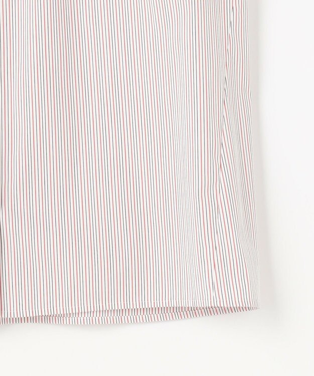 J.PRESS LADIES BEZ ドビーストライプ シャツカラー ブラウス ホワイト×ピンク×スレート系