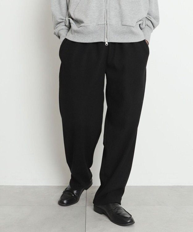 WEGO 【暖パンツ/SMLサイズ展開】裏ベロアシェフパンツ ブラック