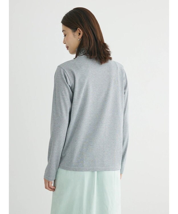 Green Parks ラメリブタートルカットソー Gray