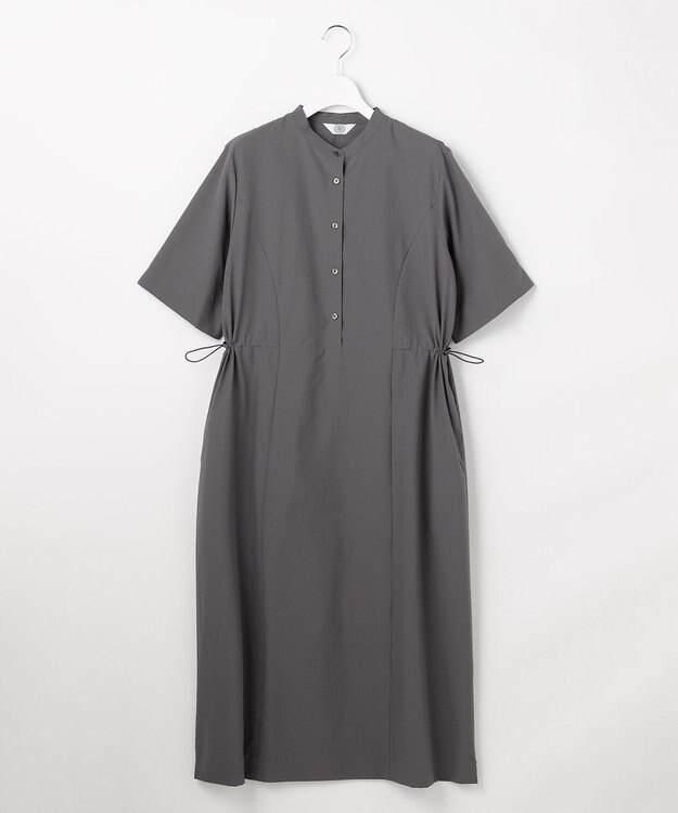 J.PRESS LADIES ソフトタフタクロス シャツ ワンピース グレー系
