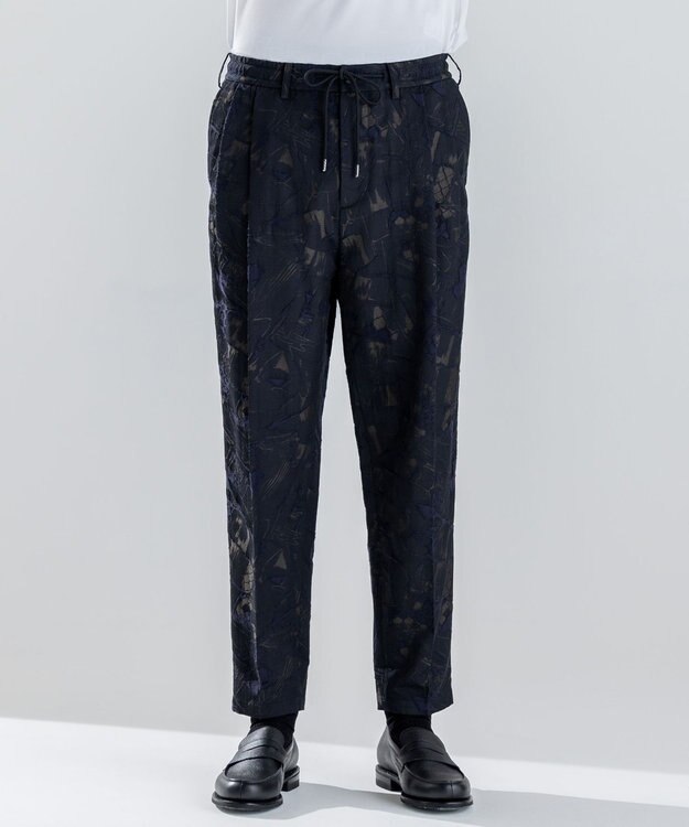 JOSEPH HOMME 【新柄】モロッカンジャガード ドロスト付ワイドテーパードパンツ/ ORIGIN CONVERTIBLE ブラック系5