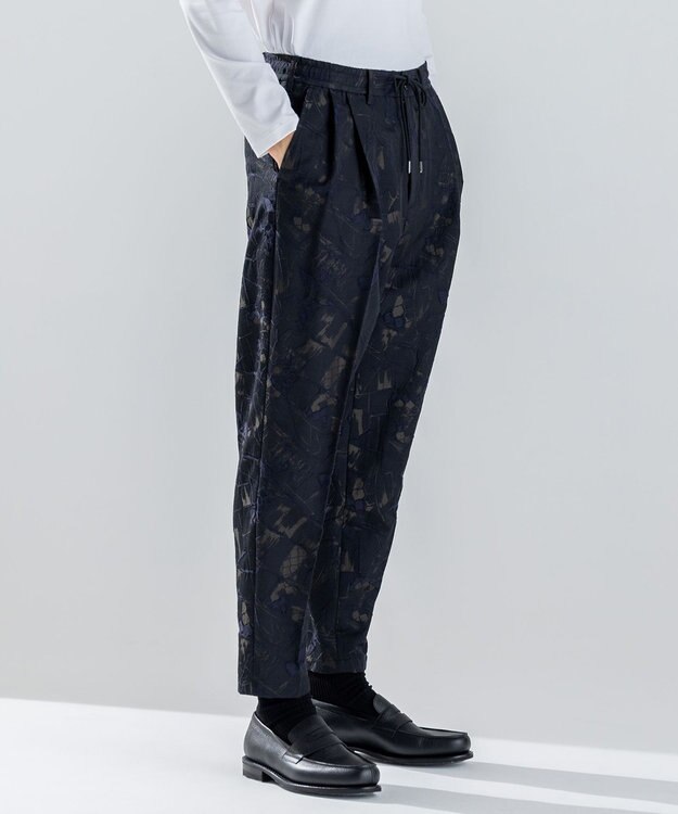 JOSEPH HOMME 【新柄】モロッカンジャガード ドロスト付ワイドテーパードパンツ/ ORIGIN CONVERTIBLE ブラック系5
