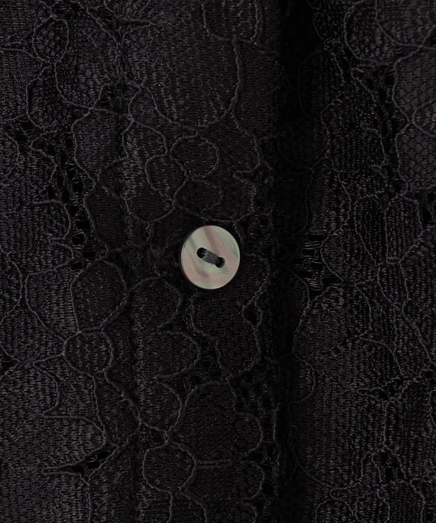 Feroux 【洗える】レース ブラウス ブラック系