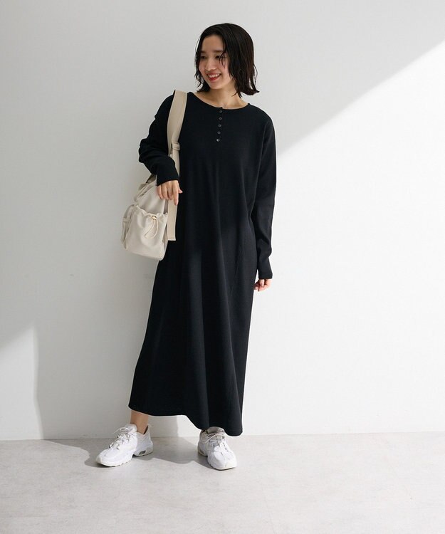 Green Parks ヘンリーネックワンピース Black