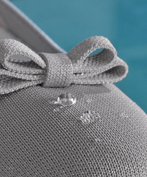 Tiaclasse 【安田美沙子さん着用/小倉優子さん着用・洗える/撥水】プチリボンニットフラットパンプス シルバー