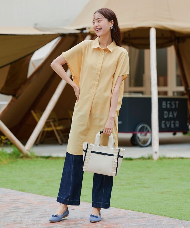 Tiaclasse 【安田美沙子さん着用/小倉優子さん着用・洗える/撥水】プチリボンニットフラットパンプス ブルー