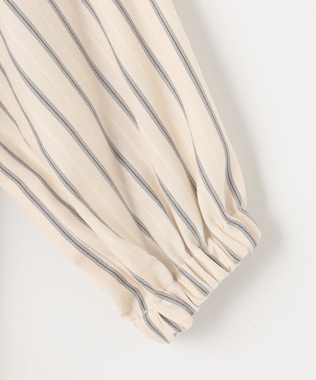 23区 【SLOW/洗える】コットンナイロンストライプ カフタン ワンピース アイボリーストライプ