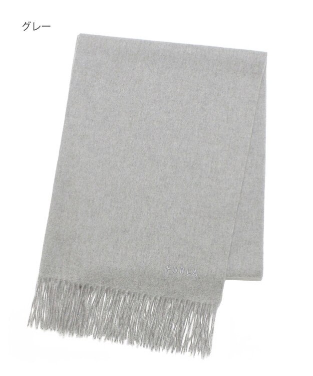 MOONBAT 【洗えるカシミヤ/大人百花1月号掲載】FURLA カシミヤ100%超大判無地 ストールマフラー／幅70cm グレー