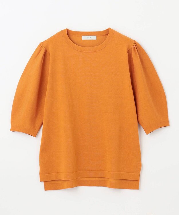 ANY 【洗濯機可】パフスリーブニットプルオーバー オレンジ