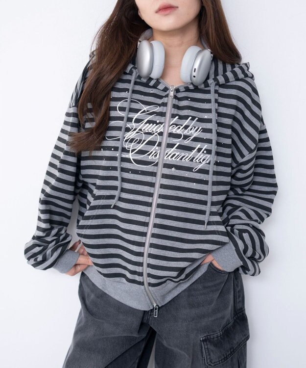 WEGO グラフィックZIPパーカー 柄1