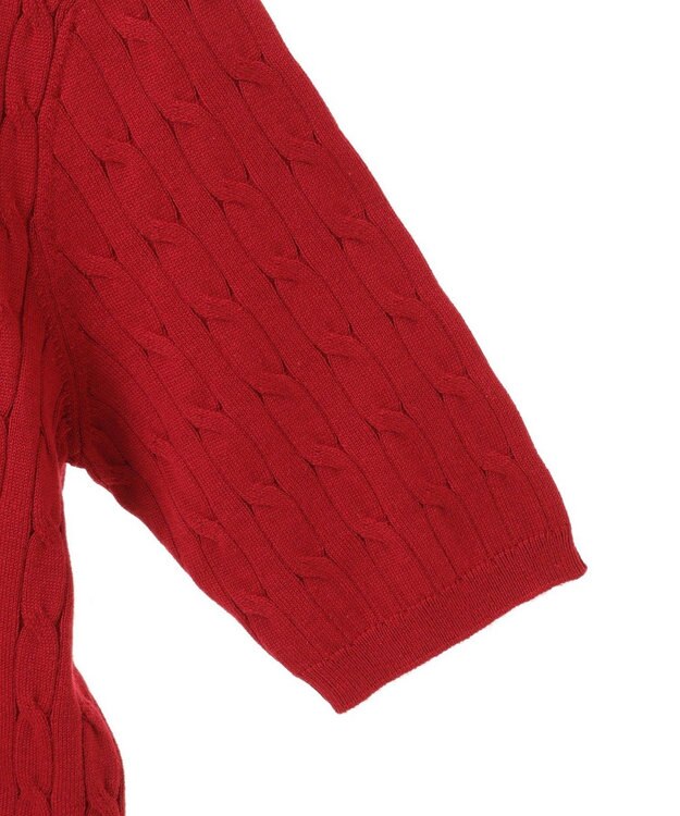 AMERICAN HOLIC ケーブル５分袖ニットプルオーバー Red