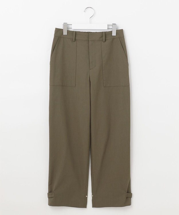 J.PRESS LADIES 【2WAY・洗える】ポリエステルリネンパンプキンシェル ベイカー パンツ カーキ系