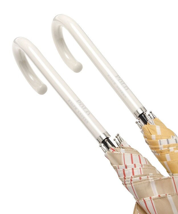 MOONBAT POLO RALPH LAUREN(ポロ ラルフローレン) 長傘 ソフトストライプ ポロポニー ワンポイント ベージュ