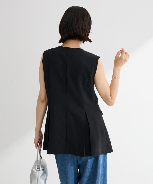 Green Parks 多釦タックジレ Black