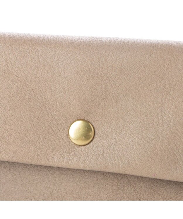 UNBILLION perche 牛革袋縫いかぶせ財布 ライトグレー