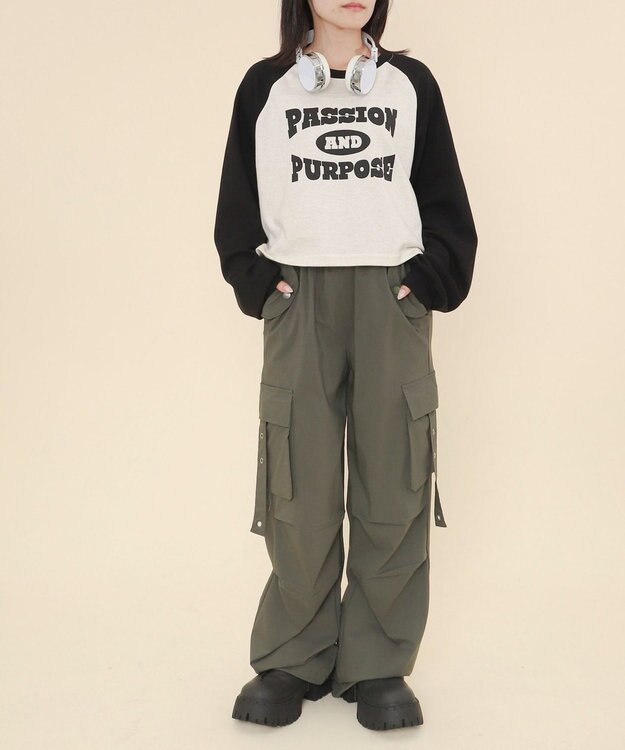 WEGO ラグランカレッジPO ブラック