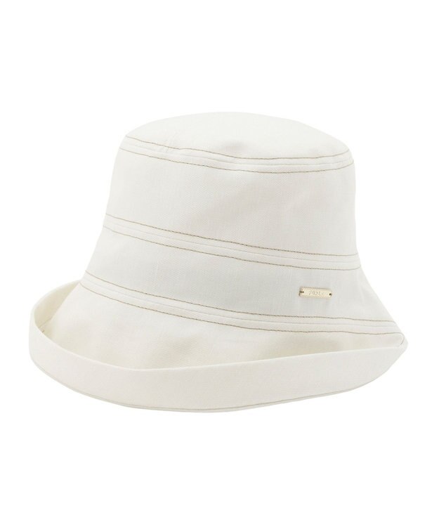 MOONBAT 【洗える】FURLA(フルラ) カラーステッチななめはぎブルトンハット オフホワイト