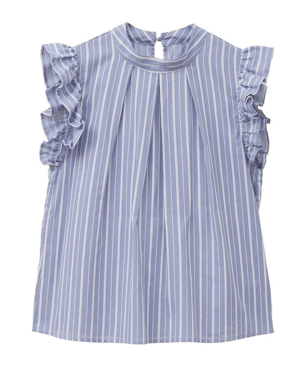 Green Parks ・ＥＬＥＮＣＡＲＥ　ＤＵＥ　ストライプフリルブラウス Blue