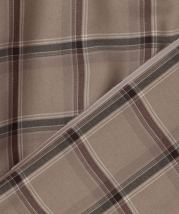 J.PRESS LADIES 【洗える】ハイツイストチェック バンドカラー ブラウス ベージュ系3