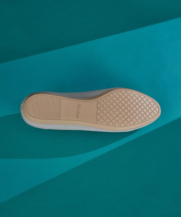 Tiaclasse 【安田美沙子さん着用/小倉優子さん着用・洗える/撥水】プチリボンニットフラットパンプス シルバー