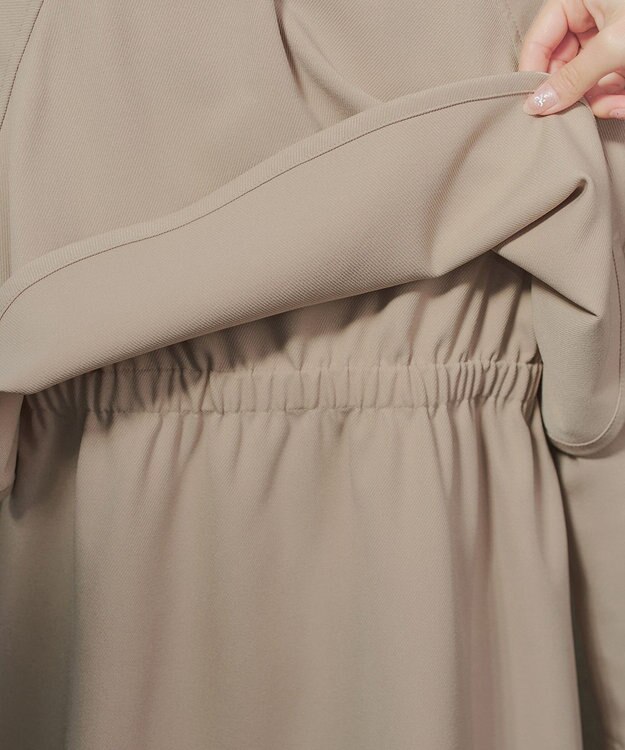 Tiaclasse ステンカラーフレアミドルコート ベージュ