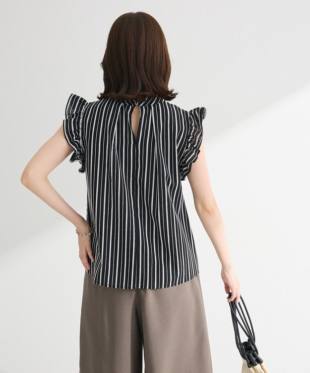 Green Parks ・ＥＬＥＮＣＡＲＥ　ＤＵＥ　ストライプフリルブラウス Blue