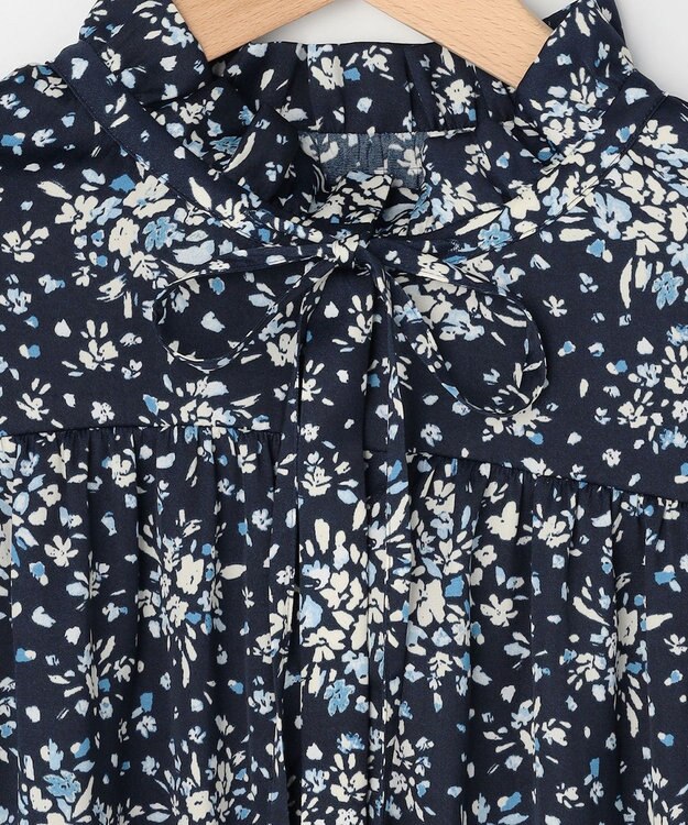 組曲 L 【先行予約】モザイクフラワープリント ブラウス ネイビー系5