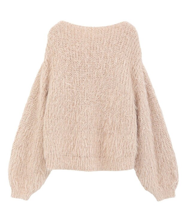 YECCA VECCA ラメシャギーボートネックニット Pink