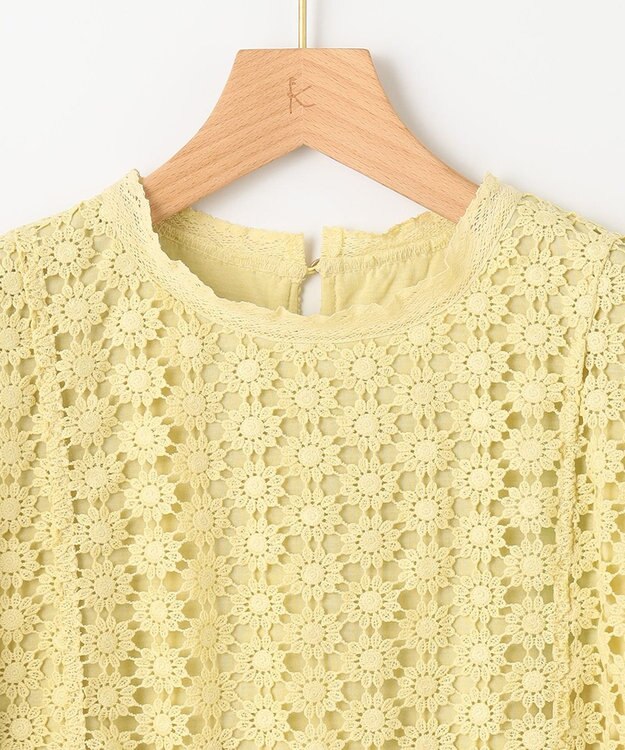 組曲 L 【洗える】フラワーレース ブラウス イエロー系