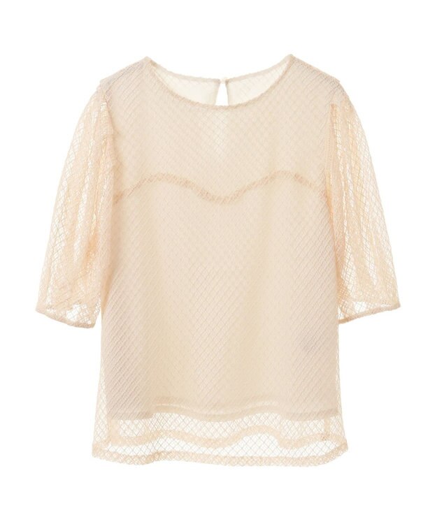 earth music&ecology 袖シアーレースプルオーバー Ivory