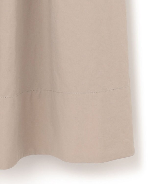 23区 【洗える】マットナイロンタフタ ニットドッキング ワンピース ベージュベース×ブラックボーダー