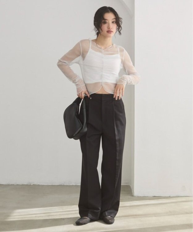 WEGO 【ANGIE VINTAGE】シャーリングラメシアートップス ホワイト