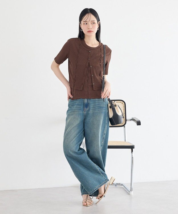 earth music&ecology SET2点メロータンク＋カーディガン Brown