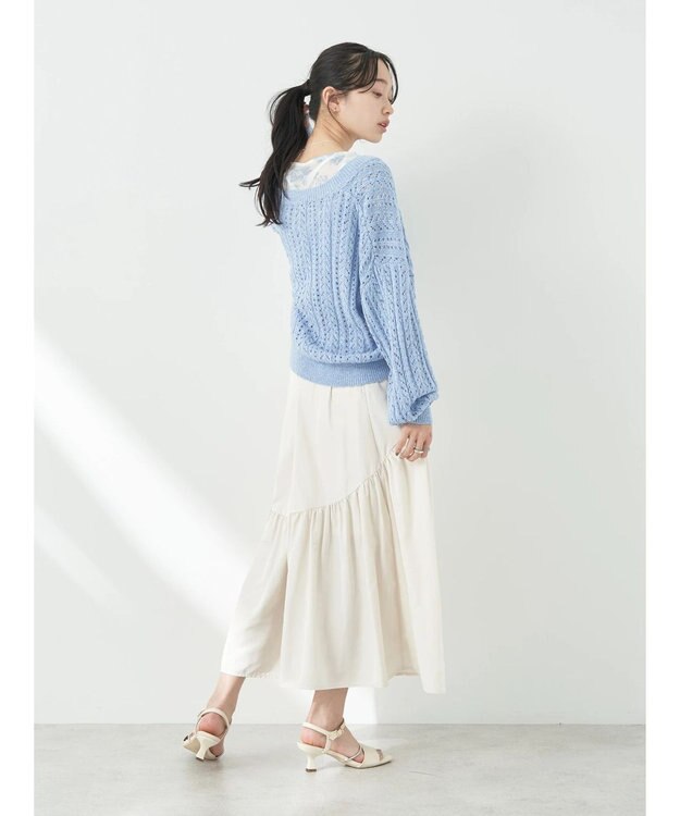 earth music&ecology スラブヤーンスカシカーディガン Sax