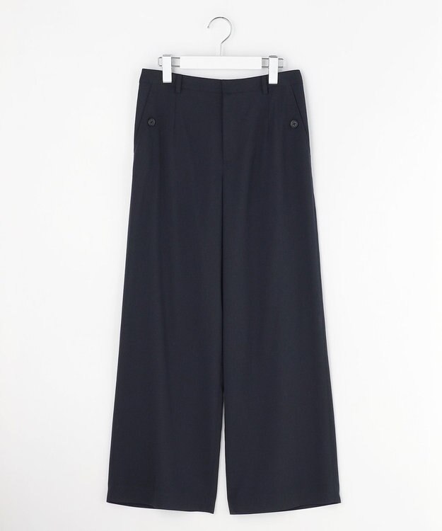 J.PRESS LADIES S トロピカルストレッチ ワイド パンツ ネイビー系