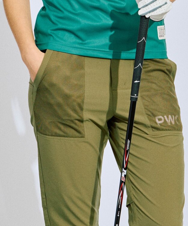 PW CIRCULUS 【WOMEN】ベンチレーション テーパードパンツ ゴルフウェア レディース ベージュ系