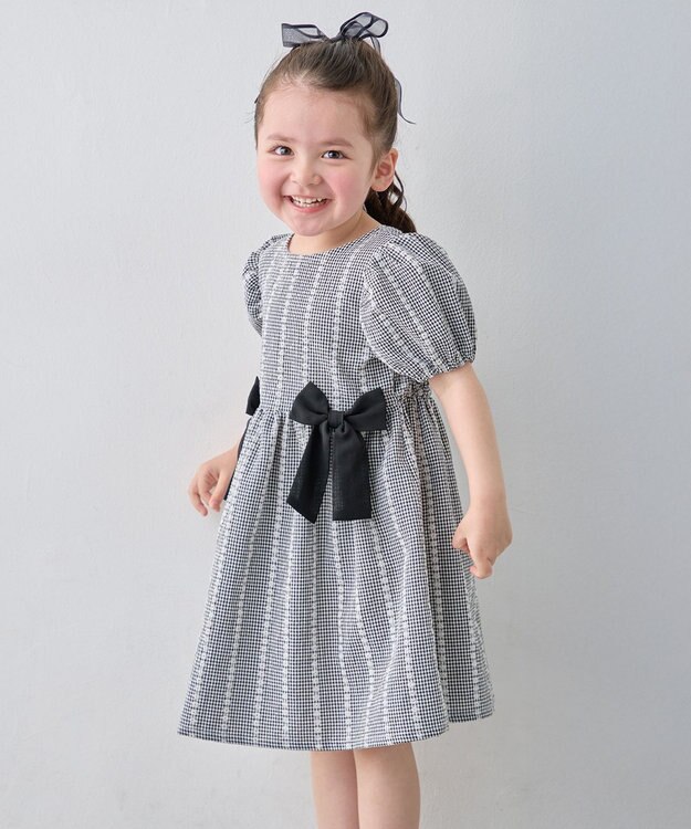 ANY KIDS 【洗濯機可能】サッカー ストライプワンピース ブラック